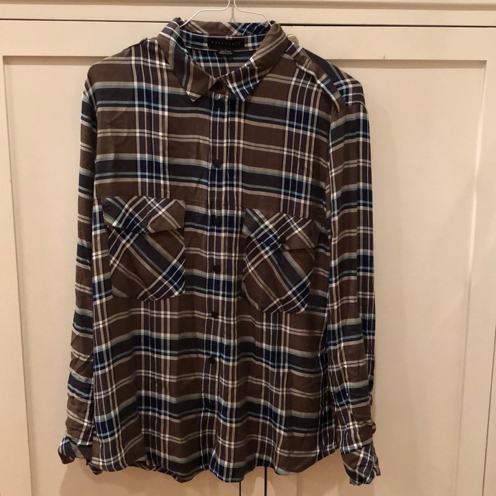 Sanctuary “Boyfriend Shirt”’ long sleeve plaid NWT